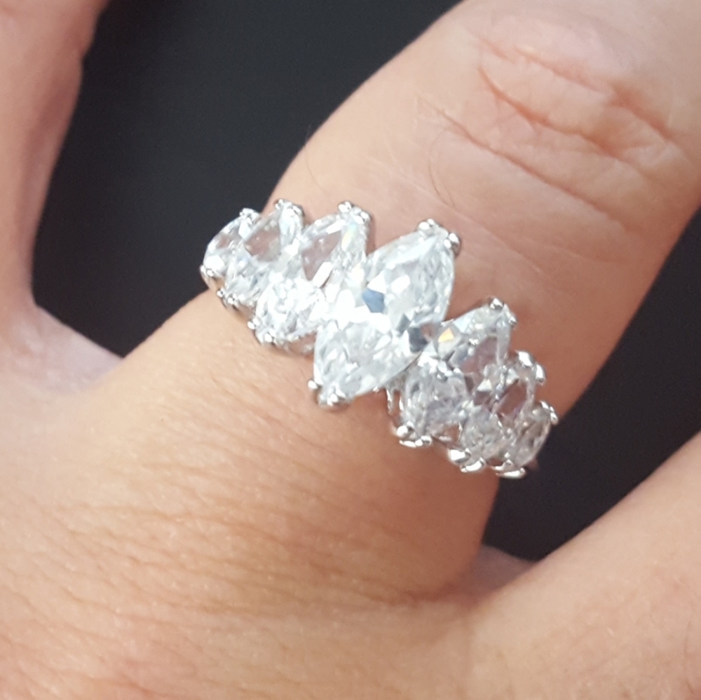 VTG Ring Sterling Silver 925 CZ SZ 7.5